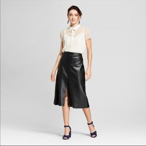Vegan Leather & Lace Skirt